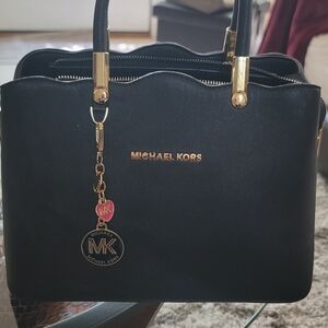 Michael Kors Black Satchel with Gold Accents Never Used